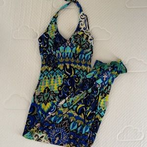 Bisou Bisou multi colored maxi dress size medium